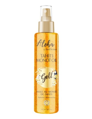 Aloha By InoDerma Tahiti MonoÏ OIL Pailletée Gold Spray