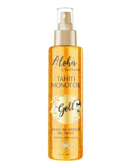 Aloha By InoDerma Tahiti MonoÏ OIL Pailletée Gold Spray
